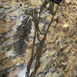 Paparazzi Gold Feather Necklace